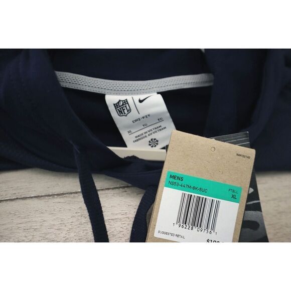 Nike NS53-447M Men Sz XL Navy On-Field Apparel New England Patriots Hoodie - Picture 4 of 12